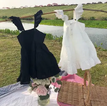 

2020 New Girls Ruffles Dress Summer Fashion Cotton Girls Dresses 1-7t QA528