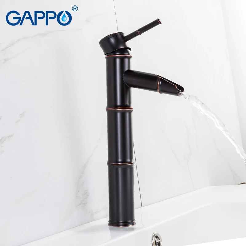 Смесители для раковины GAPPO высокий черный водопад крепление на раковину кран