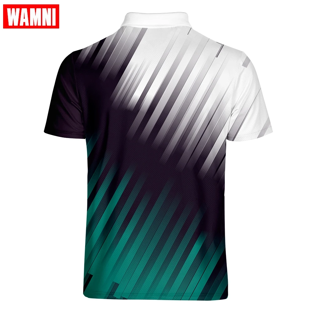 WAMNI Tennis Fashion Polo 3D рубашка Спортивная рубашка с отворотами плюс размер брендовые футболки-поло одежда футболки Топы Прямая поставка