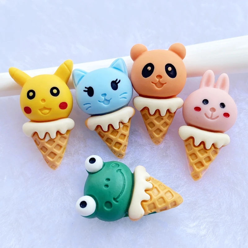 

10/20Pcs Resin Cute Mixed Mini animal ice cream Flat back Cabochons Scrapbooking DIY Jewelry Craft Decoration Accessories E31
