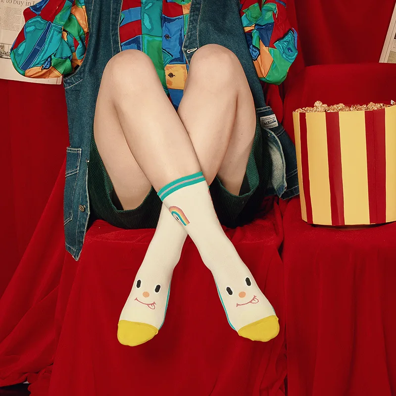 

Spring Autumn and Winter New Westworld Cartoon Cotton Boys and Girls Colorful Socks Personality Cute