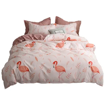 

Home Textile Printed Solid Bedding Sets Home Bedding Set Plaid Duvet Cover Pillowcase Bed Sheet Simple Single Double Bedlinen