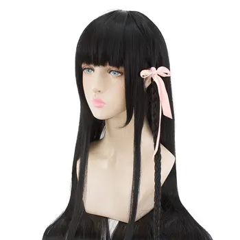 

LANLAN Horikita Suzune Cosplay wig Natural black Broken bangs Long straight hair High temperature fiber