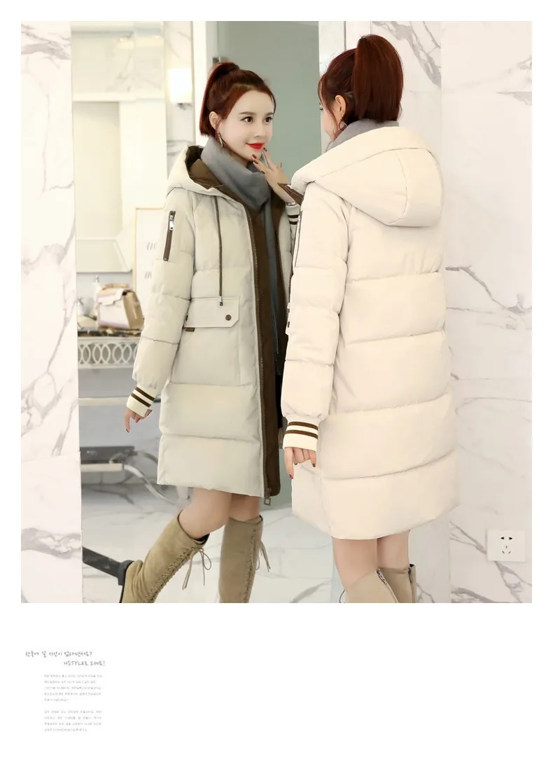 Thick down Jacket Cotton-padded Clothes Women's Mid-length New Style Winter Korean-style Loose-Fit over-the-Knee Cotton-pad