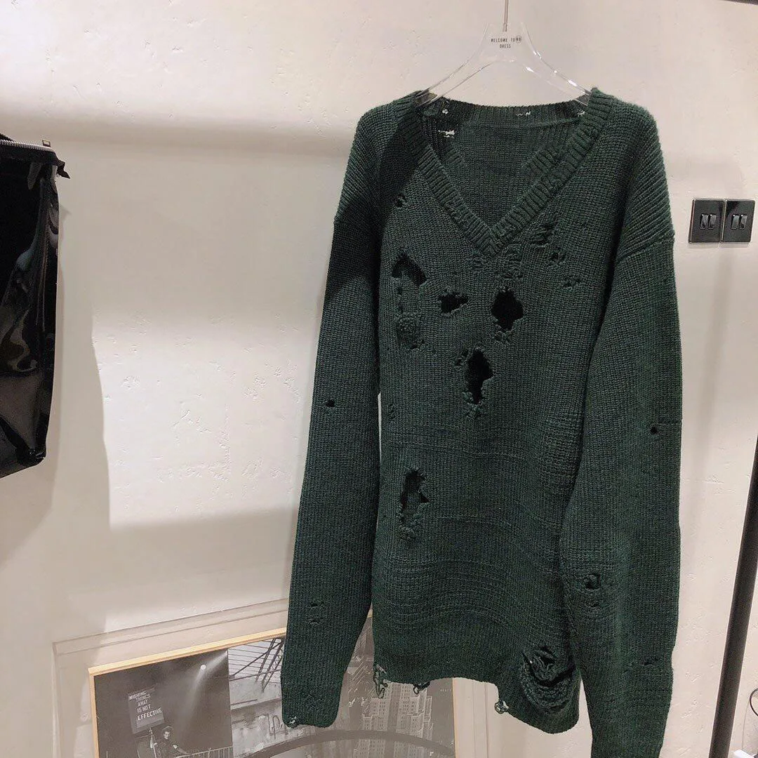 

2019 autumn high quality women hole sweater female wool knitted jumpers pullover ddxgz2v 9.08