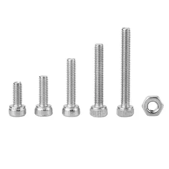 

90pcs / box 1 / 4-20UNC series Inch American nut stainless steel cylindrical head hexagon screw