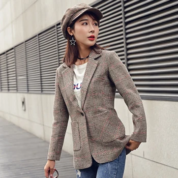 

Women Coat Autumn and Winter Fashion Slim Long-sleeved Suit Collar Wool Coat Winter Coat Women