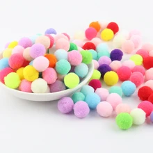 Мини Помпон 10 15 20 25 30 мм меховые плюшевые помпоны шар для рукоделия мягкий Свадебный домашний Декор Одежда для шитья на ткани аксессуары