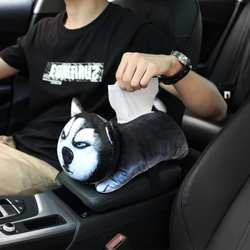 

Cute Dog Cat Car Tissue Box Holder for Car Armrest Box 3D Cartoon Tissue Box Cover Napkin Holder Car Accessories Men Women Girls