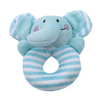 Blue Elephant Милый мультяшный Слон, Лев, олень, животное, ручной Колокольчик, погремушки для младенца, плюшевый, мягкий, успокаивающий, погремушка, игрушки для малышей, подарок для детей - Цвет: Blue Elephant