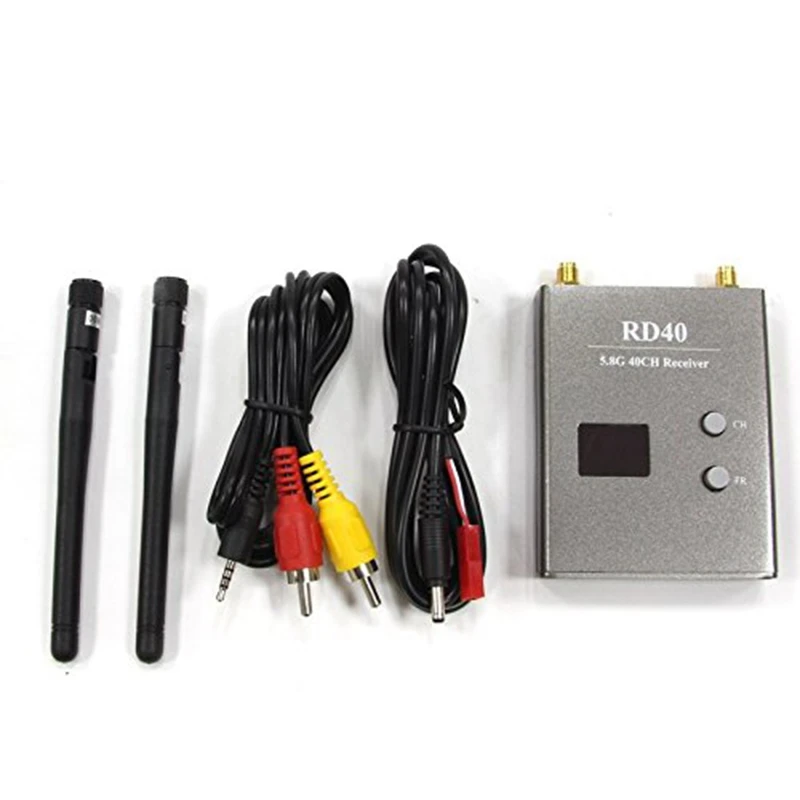 $30.75 FPV GHz 40CH Raceband Dual Diversity Receiver with AV and Power Cables for RC Racing Camera Dr