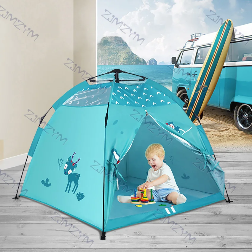 Foldable Children Tent Indoor and Outdoor Camping Dual-Purpose Tent For Kids Easy Installation Girls Doll House Boys Play Room