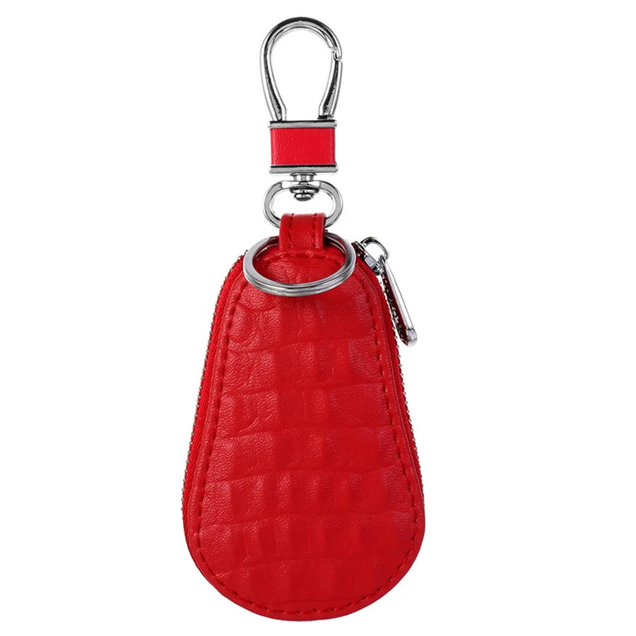 Style2-Red Женские чехлы для ключей, мужские кожаные кошельки для ключей, ключница, органайзер для ключей на молнии, чехол для ключей, сумка, сумочка унисекс, кошелек - Цвет: Style2-Red