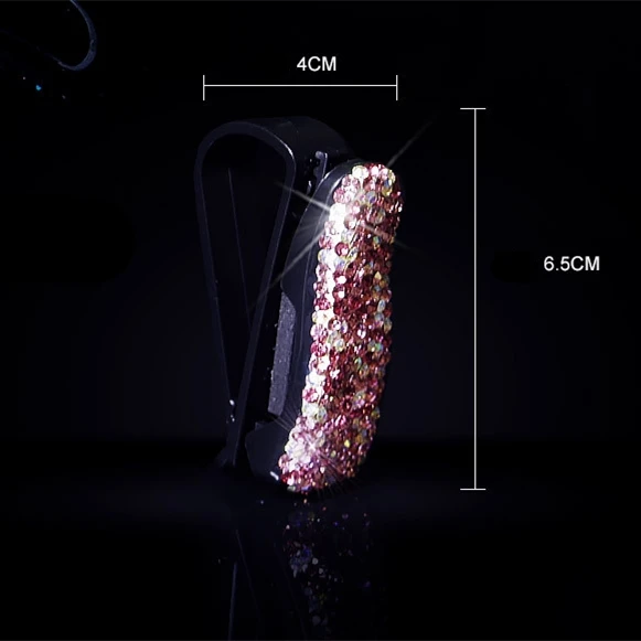 Rhinestone Auto Fastener Clip Diamond Car Sun Visor Glasses Sunglasses Folder Ticket Receipt Card Storage Holder Accessorie|Чехол для