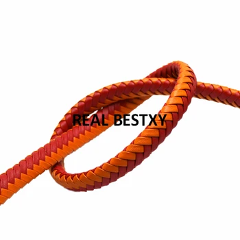 

5m/lot approx: 10*5.4mm flat Braided Leather Rope Bracelet String Cord for DIY Jewelry Making Accessories Handmade Craft Jewel
