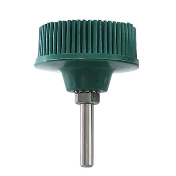 

GTBL 2Inch Green Polishing Wheels Grit 50 Radial Bristle Disc Emery Rubber Abrasive Brush 1/4Inch 6.35mm Electric Drill Disc Bru
