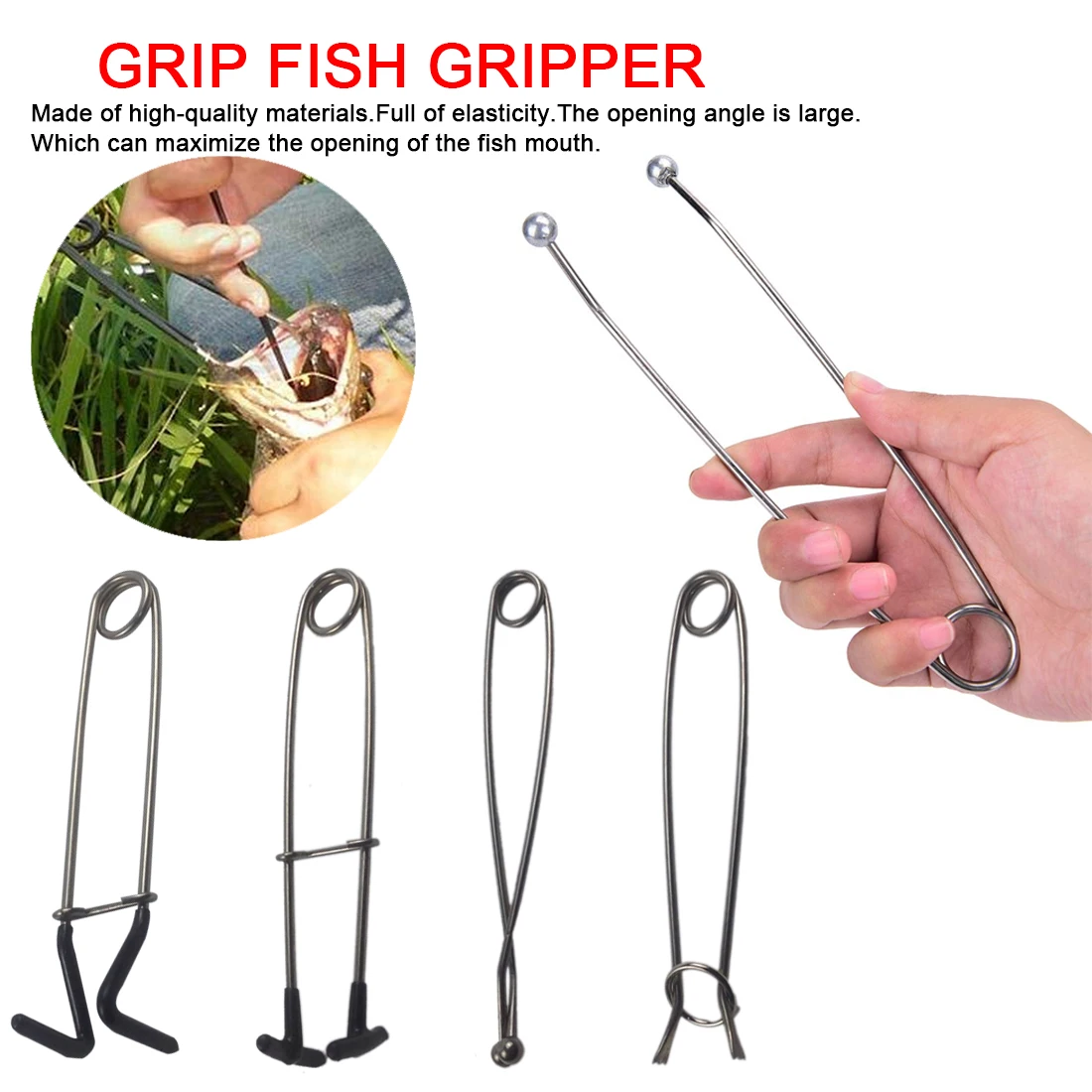 

Tackle Silver Unhooking Device Opener Metal Lip Grip Fish Gripper Fishing Lure Tools Fishing Accesories Piler