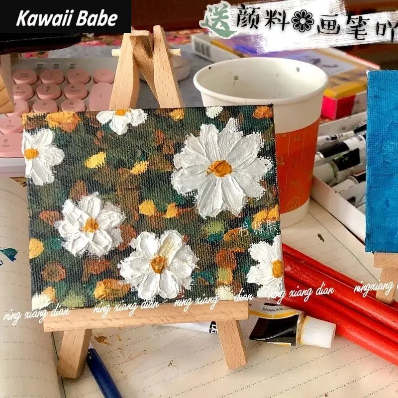 미술 용품 그림 나무 이젤 Ins 미니 스케치 패드, 학생 DIY 캔버스 크리에이티브 데스크탑 장식 그림 이젤