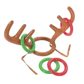 

Inflatable Reindeer Antler Hat Ring Toss Toys Kids Funny Throwing Toy Gifts Festival Party Decal Christmas Decor Xmas Ornament
