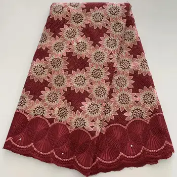 

red lace fabric swiss voile lace in switzerland dubai fabric 2020 high quality lace 100%cotton swiss voile dry lace fabric 5yard