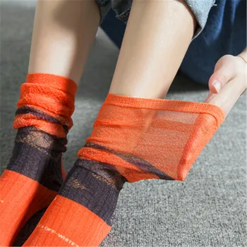 

Women's knee stockings, bubble silk stockings, interesting patterns, graffiti stockings light and breathable suitable for summer