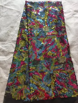 

Burgundy Color Sequins Net Lace Fabric 2019 High Quality African Mesh Wedding Bride Dress Sewing Sequined Embroidered Material