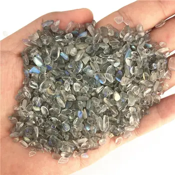 

Wholesale 50g 3-5mm Natural Grey Moonstone Crystal Gravel Chips Blue Flashing Stone Decor Natural Quartz Crystals