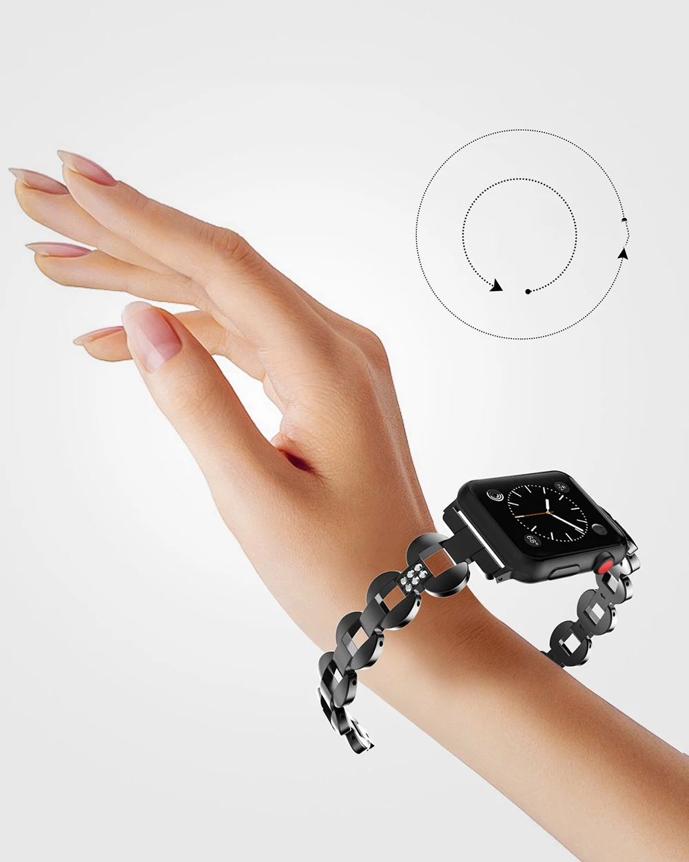 Роскошный металлический ремешок из нержавеющей стали для Apple Watch Band 38 мм 42 мм 40 мм 44 мм ремешок с драгоценными камнями для Iwatch 5 4 3 2 1 Аксессуары
