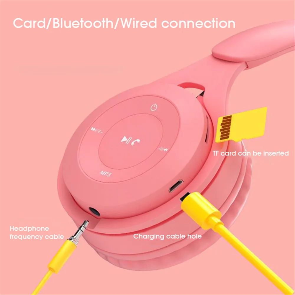 Y08 Wireless Headphones Wireless Bluetooth HiFi Stereo Over Ear Wired Headphone Headset with Microphone Support TF Card Portable