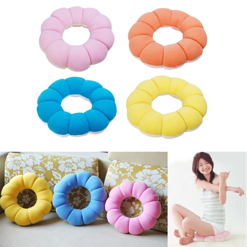 Flower Shape Pillow Neck Pillow Outdoor Sports Car Decoration Seat Cushion Nap Pillow Travel Soft Cushion Donuts Seat Cushion