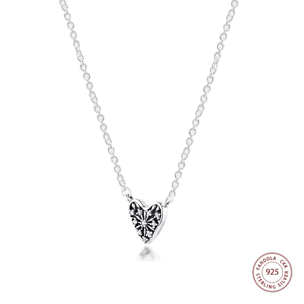 Женское ожерелье с кулоном в виде сердца из серебра 925 пробы|silver jewelry pendants|silver