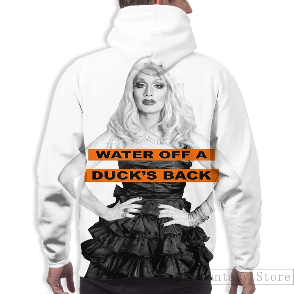 Мужские толстовки, свитшоты для женщин, Забавный Jinkx Monsoon-Water Off A Ducks Back print casual hoodie Streatwear