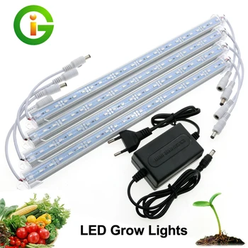 

LED Grow Light Tube 3 Red 1 Blue DC12V Full Spectrum Growth LED Bar Light Set With Adapter for Indoor Hydroponic system