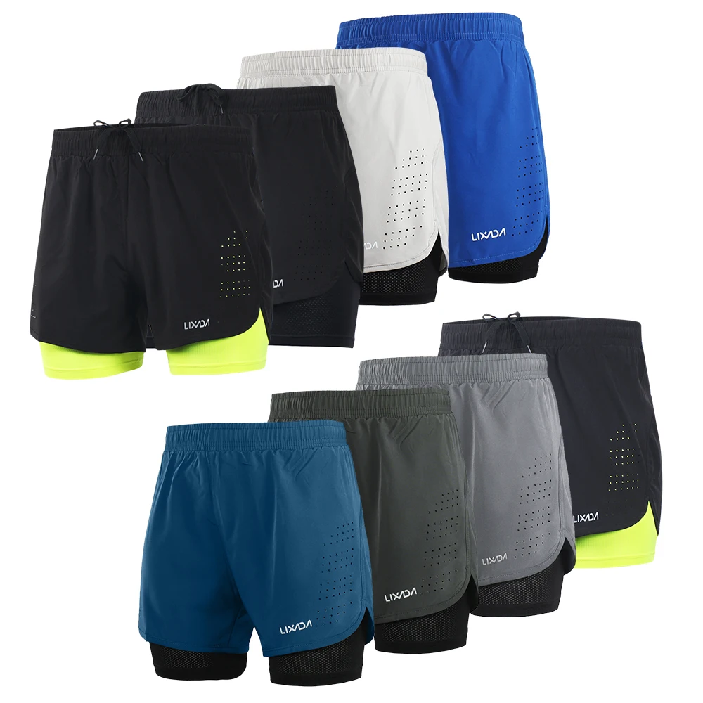 Lixada мужские велосипедные шорты, быстросохнущие, дышащие, для активных тренировок, упражнений, пробежек, бега, спортивные шорты с более длинной подкладкой