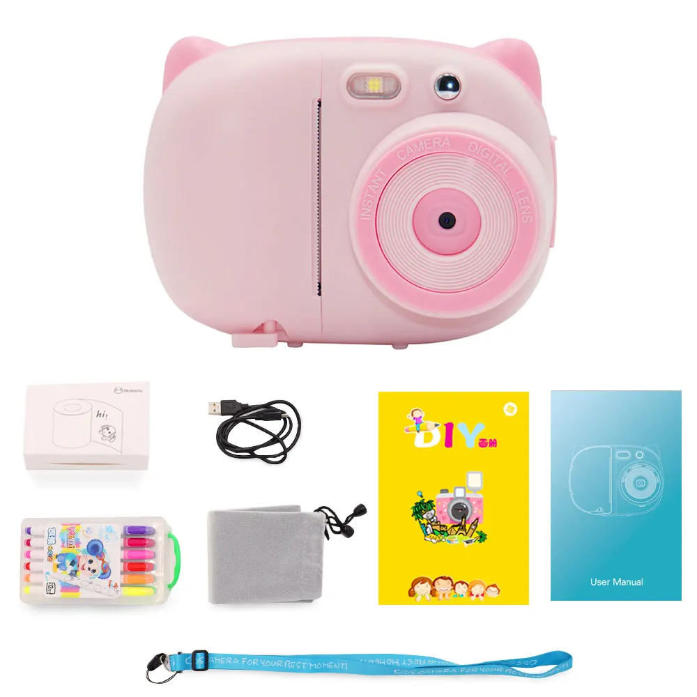 15 MP 1080P HD Mini Cute Children Video Photography Camcorder Photo Camera with 2.4 Inch TFT IPS Screen WiFi Instant Printing