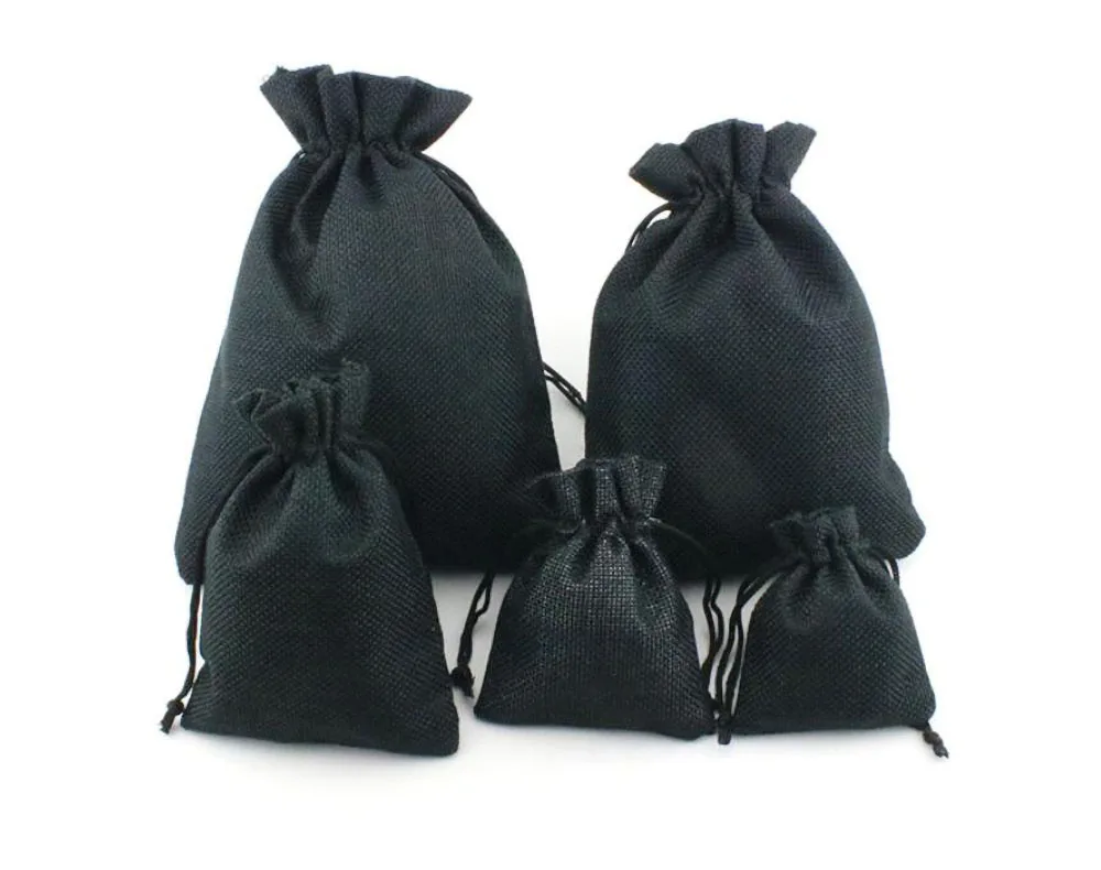 50Pcs/Lot Jute Bag In 7x9/8x10/10x14/13x18 Natural Burlap Bag Gift Pouch For Earring Bracelet Jewlery Packing Bag Can Print Logo