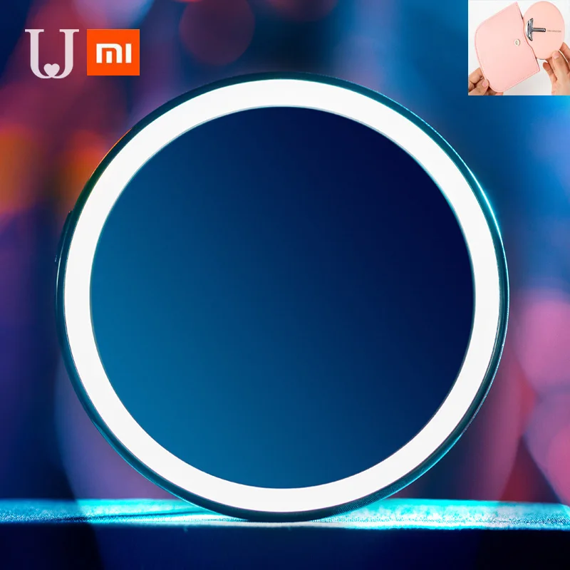 

Xiaomi Portable HD Makeup Mirror with LED Color Blue Light Cosmetic Mirror Mini Touch Control Sensing Mirror For Beauty Shopping