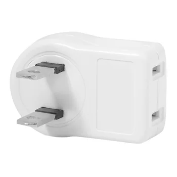 

Jimier 90 Degree Angled NEMA 1-15P USA Outlet Saver Power Extension Adapter 2-prong 2 Outlets