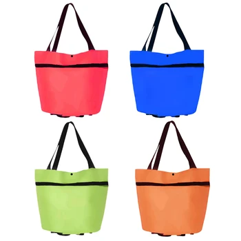 

Trolley Bag Portable Multi-Function Oxford Folable Tote Bag Shopping Reusable Grocery Bags LXY9