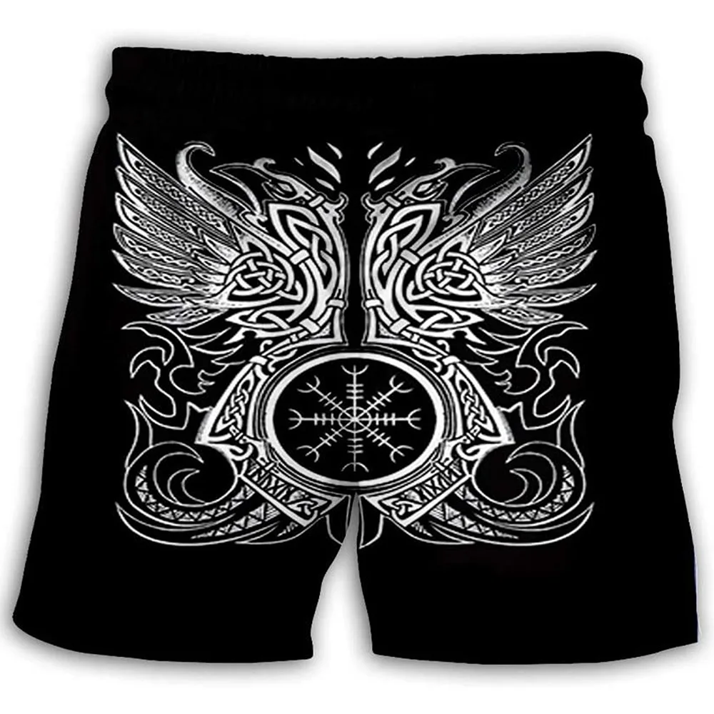New 3D Printing Viking Fashion Men Women Tracksuits Crewneck Hip Hop Shorts Plus Size S-7XL