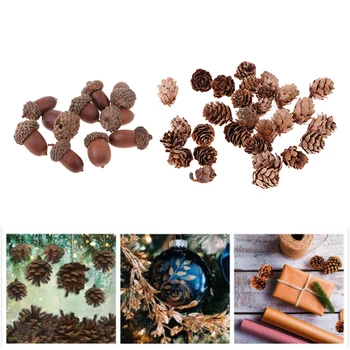 

120x Rustic Dried Acorn Decorative Pinecone Home Party DIY Embellishments