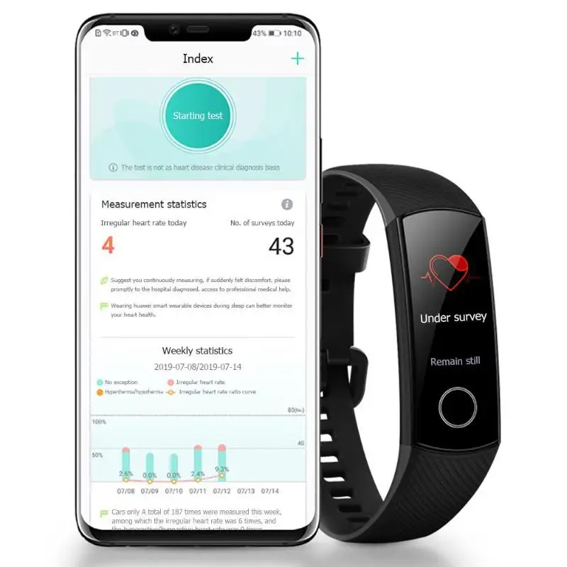 Huawei Honor Band 5 AMOLED сенсорный плавучий детектор 0,95 дюймов 5ATM водонепроницаемый смарт-Браслет спортивный трекер для сна Смарт-часы