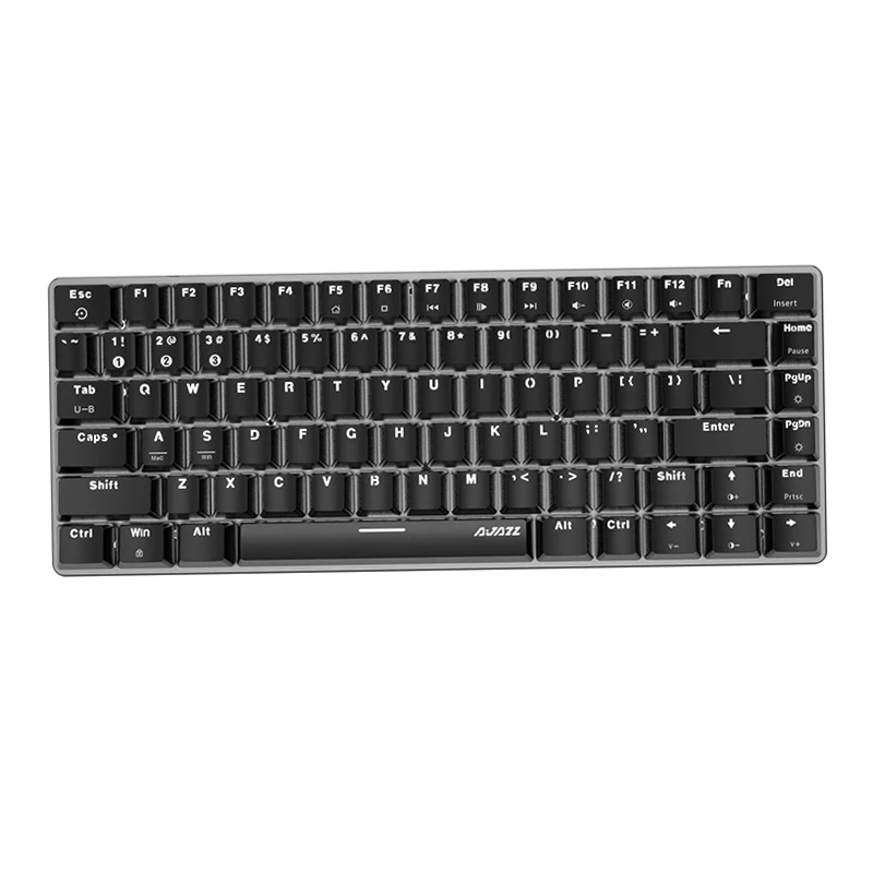 Ajazz AK33 Rechargeable Bluetooth 5.0/Type-C Wired Dual Mode Mechanical Keyboard with Red Switches and Backlight for Desktop