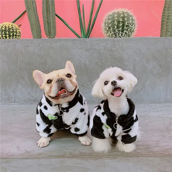 

Lovely Pet Clothes Dog Cats Jacket Outfit Small Medium Dogs Milk Cow Warm Jacket Fur Puppy Designer Dog Clothes Coat Schnauzer