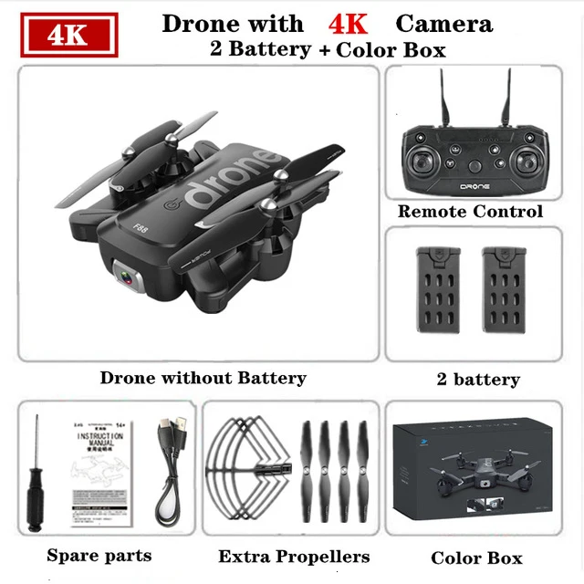 4K 2 Battery Box KEELEAD F88 Дрон 4K wifi FPV двойная камера Дрон RC Квадрокоптер профессиональный оптический поток 18 мин Время полета складной Дрон VS SG106 - Цвет: 4K 2 Battery Box