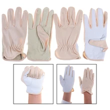 1pair Protection Glove Pigskin and cloth Safety Work Gloves random color Hot Sale