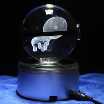 

Dropshipping Pokeball Trapinch Pocket Monster Crystal Ball Toys Glass Ball Night Lamp for Children