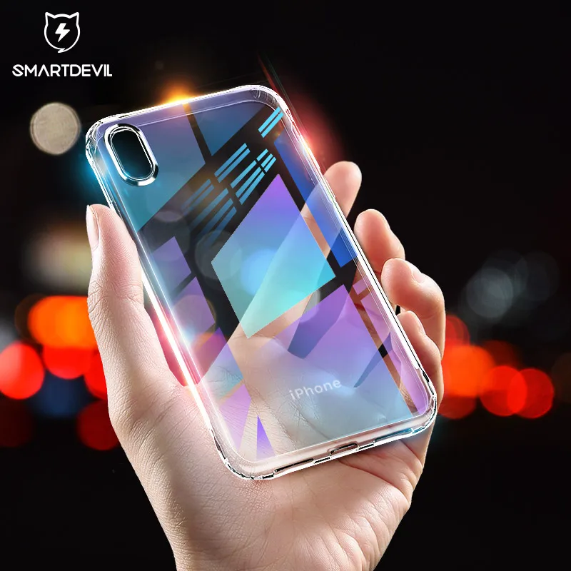 Мягкий ТПУ чехол SmartDevil для IPhone X XR XS Max прозрачный силиконовый прозрачная защитная