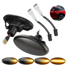2X Fit For Mazda 2 3 5 MPV Smoked Dynamic Flowing LED Side Marker Turn Signal Lights TOP QUALITY