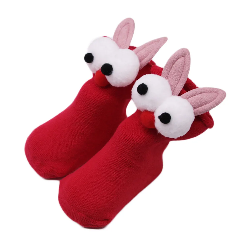 Носки для малышей носки для новорожденных хлопковые нескользящие носки для новорожденных мальчиков и девочек носки с рисунками подходит для От 0 до 2 лет и малышей - Цвет: Красный